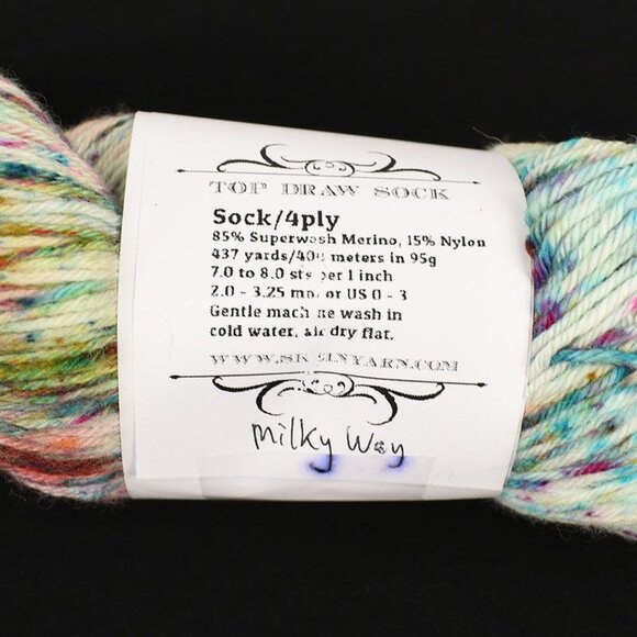 Skein Australia Top Draw Sock Yarn Superwash Merino Nylon 437 Yards Milky Way - Picture 3 of 3